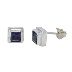 Patricia Blue Delicate Solitaire Stud Earring