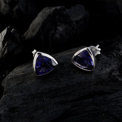 Ellie Blue Elegant Solitaire Stud Earring