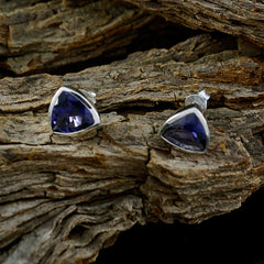 Ellie Blue Elegant Solitaire Stud Earring