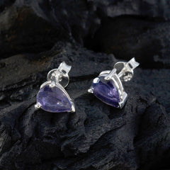 Daniela Blue Dainty Solitaire Stud Earring