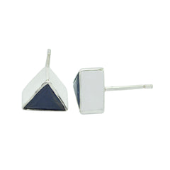 Emily Blue Elegant Solitaire Stud Earring Iolite Blue Stud
