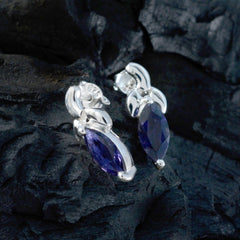 Rosa Blue Dainty Solitaire Stud Earring