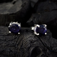 Camila Blue Delicate Solitaire Stud Earring