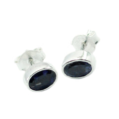 Emma Blue Elegant Solitaire Stud Earring
