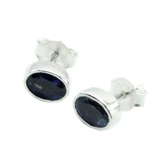 Emma Blue Elegant Solitaire Stud Earring