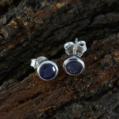 Claire Blue Delicate Solitaire Stud Earring
