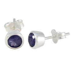 Claire Blue Delicate Solitaire Stud Earring