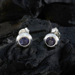 Elena Blue Delicate Solitaire Stud Earring