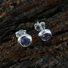 Elena Blue Delicate Solitaire Stud Earring