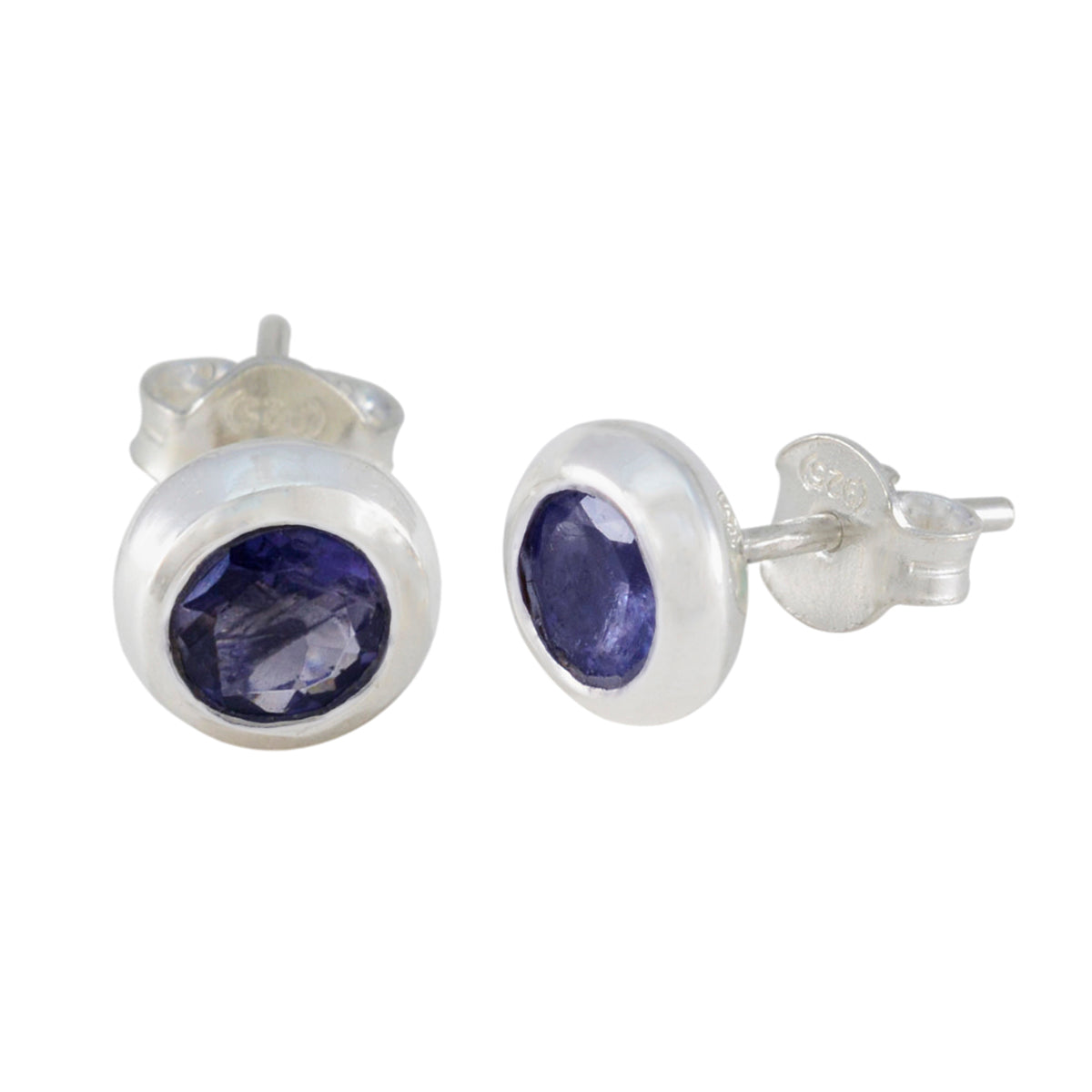 Elena Blue Delicate Solitaire Stud Earring
