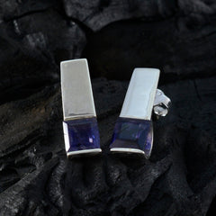 Leah Blue Dainty Solitaire Stud Earring