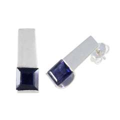 Leah Blue Dainty Solitaire Stud Earring