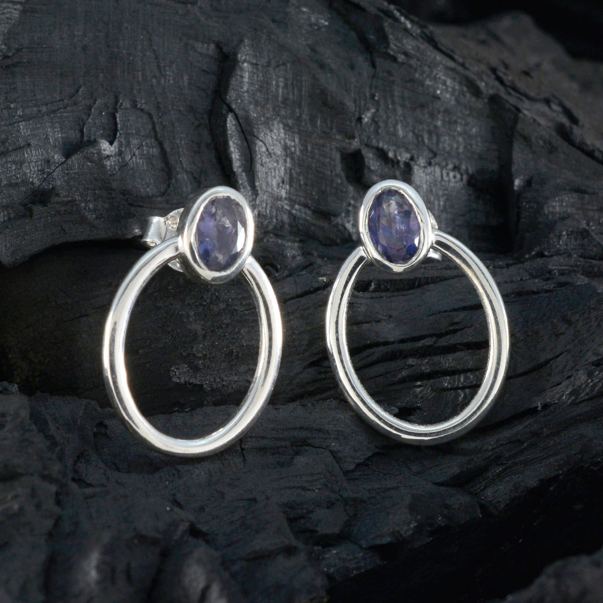 Penelope Blue Dainty Solitaire Stud Earring