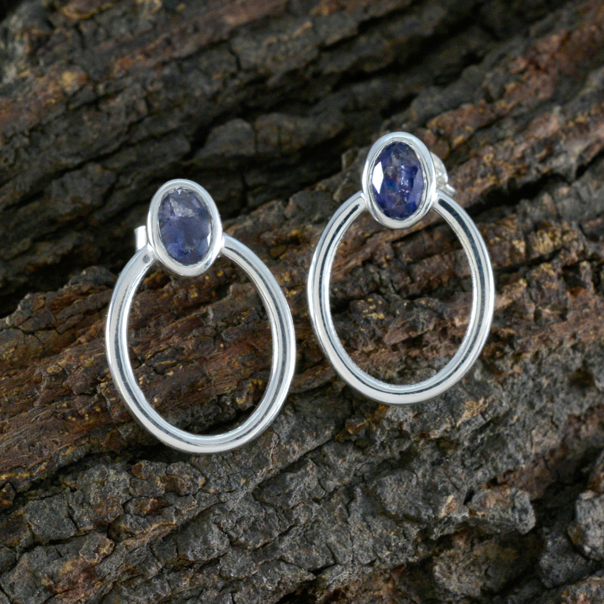 Penelope Blue Dainty Solitaire Stud Earring