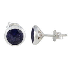 Victoria Blue Delicate Solitaire Stud Earring