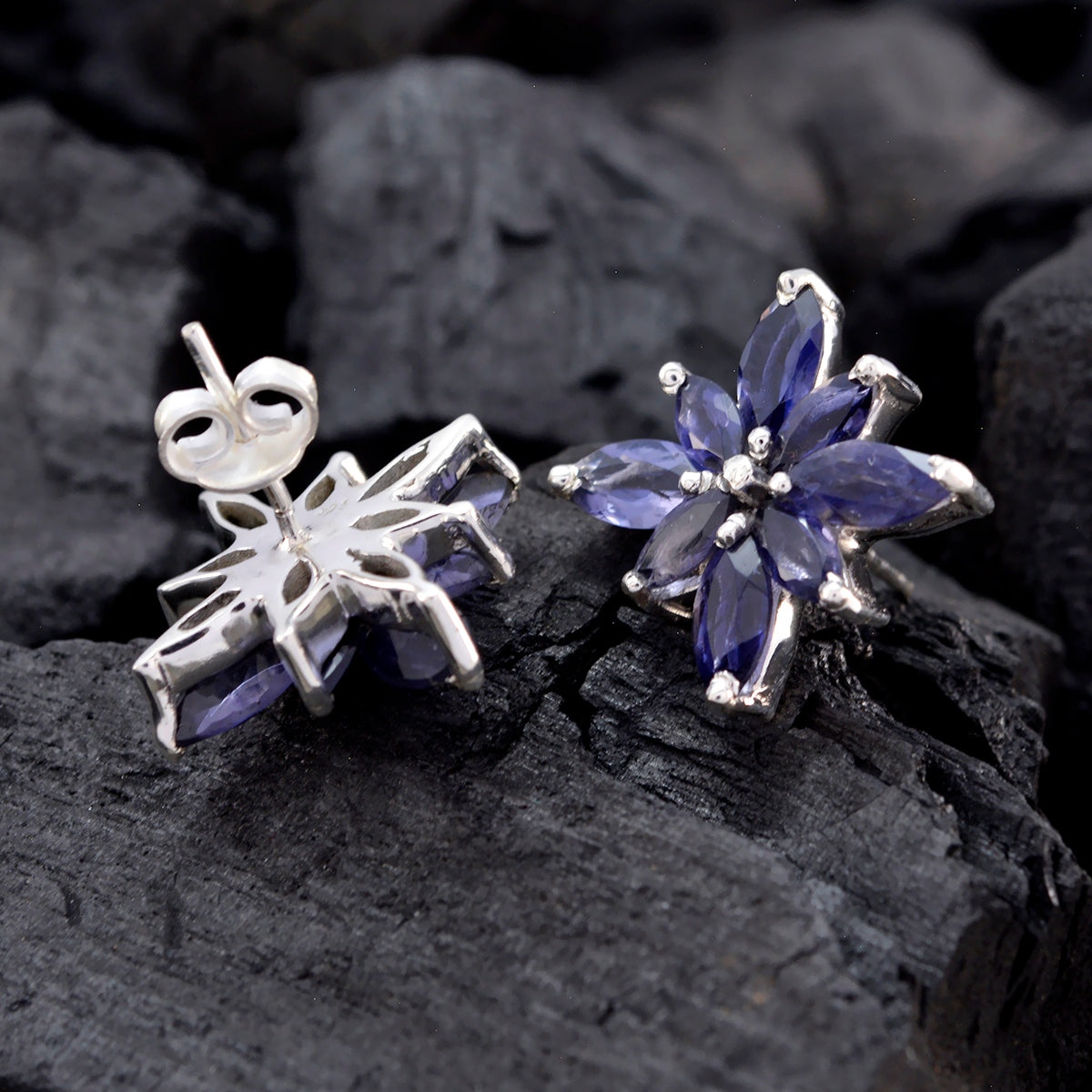 Micaela Blue Slim multiple Stud Earring