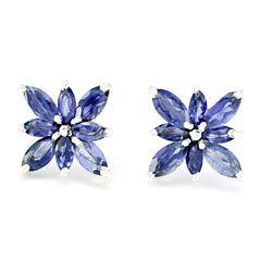 Micaela Blue Slim multiple Stud Earring