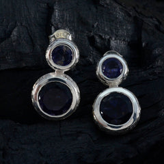 Eliza Blue Minimal Toi et Moi Stud Earring