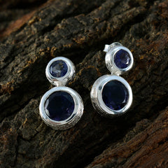 Eliza Blue Minimal Toi et Moi Stud Earring