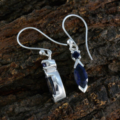 Maya Blue Whisper thin Toi et Moi Dangle Earring