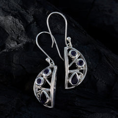 Chen Blue Mid weight Trilogy Dangle Earring