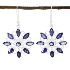 Hina Blue Edgy multiple Dangle Earring Iolite Blue Dangle