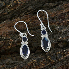 Autumn Blue Whisper thin Toi et Moi Dangle Earring