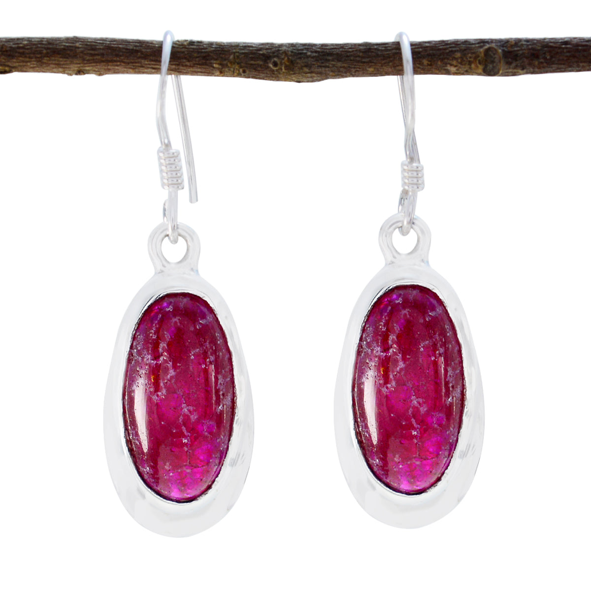 Grace Red Mid weight Solitaire Dangle Earring Indian Ruby Red Dangle