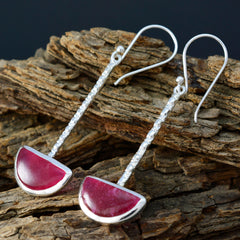Greta Red Mid weight Solitaire Dangle Earring