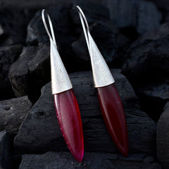 Hina Red Edgy Solitaire Dangle Earring
