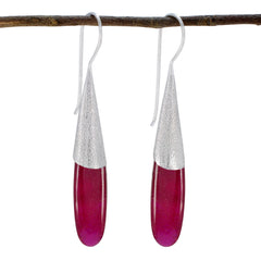 Mei Red Edgy Solitaire Dangle Earring Indian Ruby Red Dangle