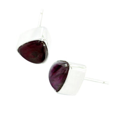 Hanna Red Delicate Solitaire Stud Earring