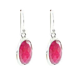 Hazel Red Mid weight Solitaire Dangle Earring Indian Ruby Red Dangle