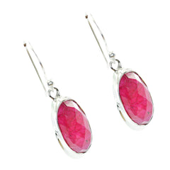 Hazel Red Mid weight Solitaire Dangle Earring