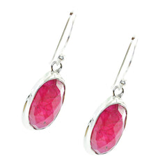 Hazel Red Mid weight Solitaire Dangle Earring