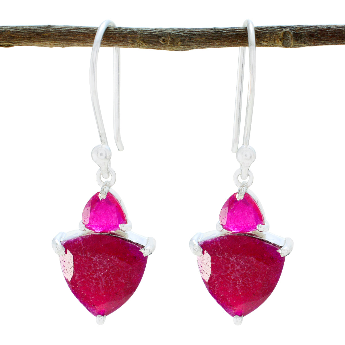 Zoey Red Whisper thin multiple Dangle Earring Indian Ruby Red Dangle