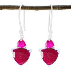 Zoey Red Whisper thin multiple Dangle Earring Indian Ruby Red Dangle