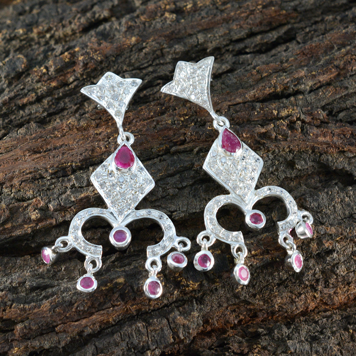 Siti Red Edgy multiple Stud Earring