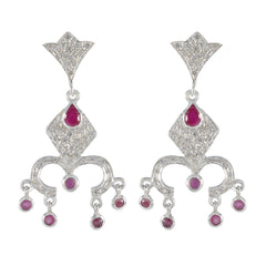 Siti Red Edgy multiple Stud Earring Indian Ruby Red Stud
