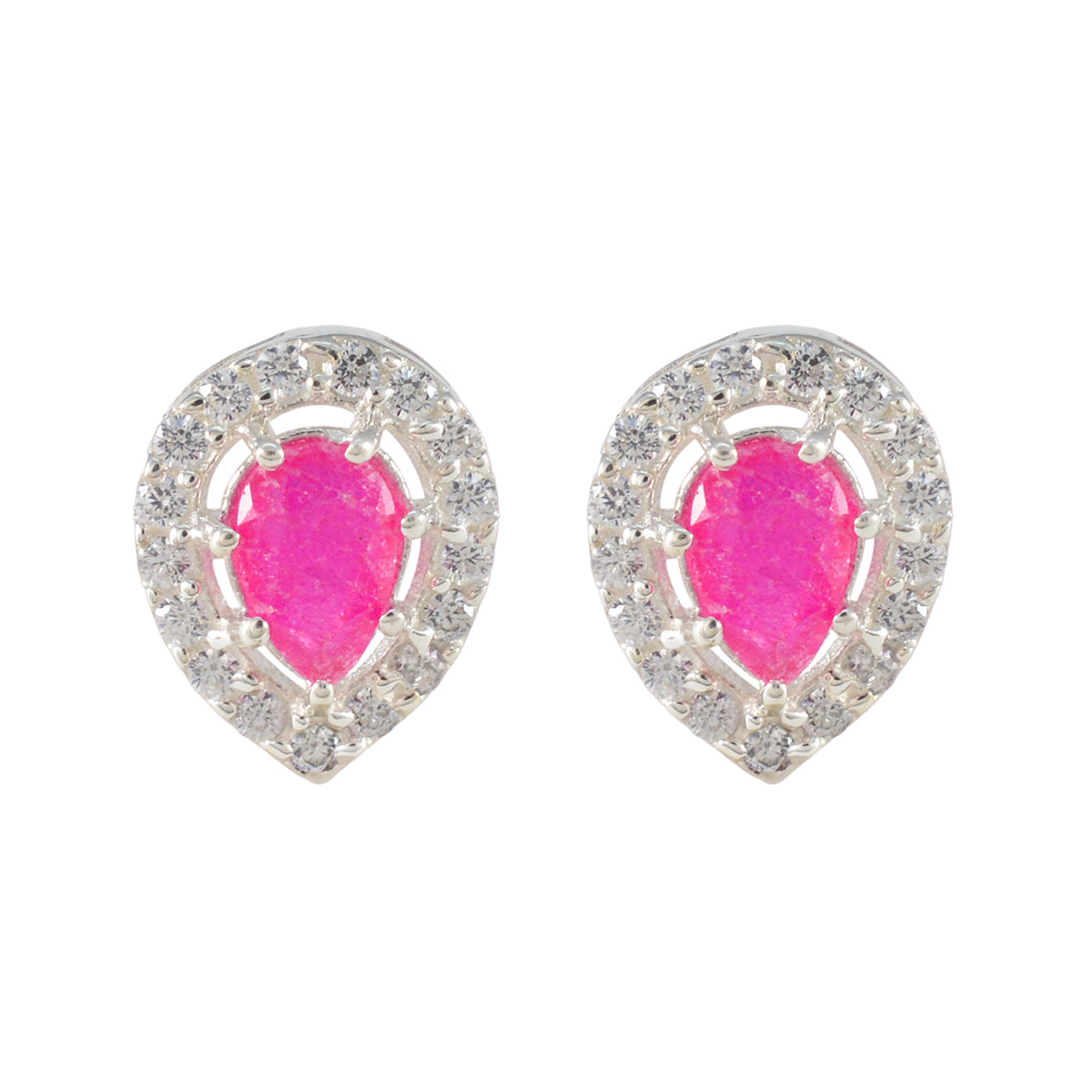 Nayara Red Whisper thin multiple Stud Earring Indian Ruby Red Stud