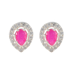 Nayara Red Whisper thin multiple Stud Earring Indian Ruby Red Stud
