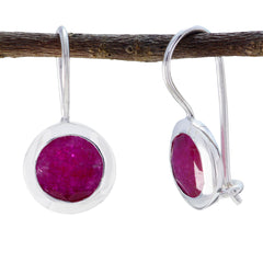 Ines Red Dainty Solitaire Dangle Earring