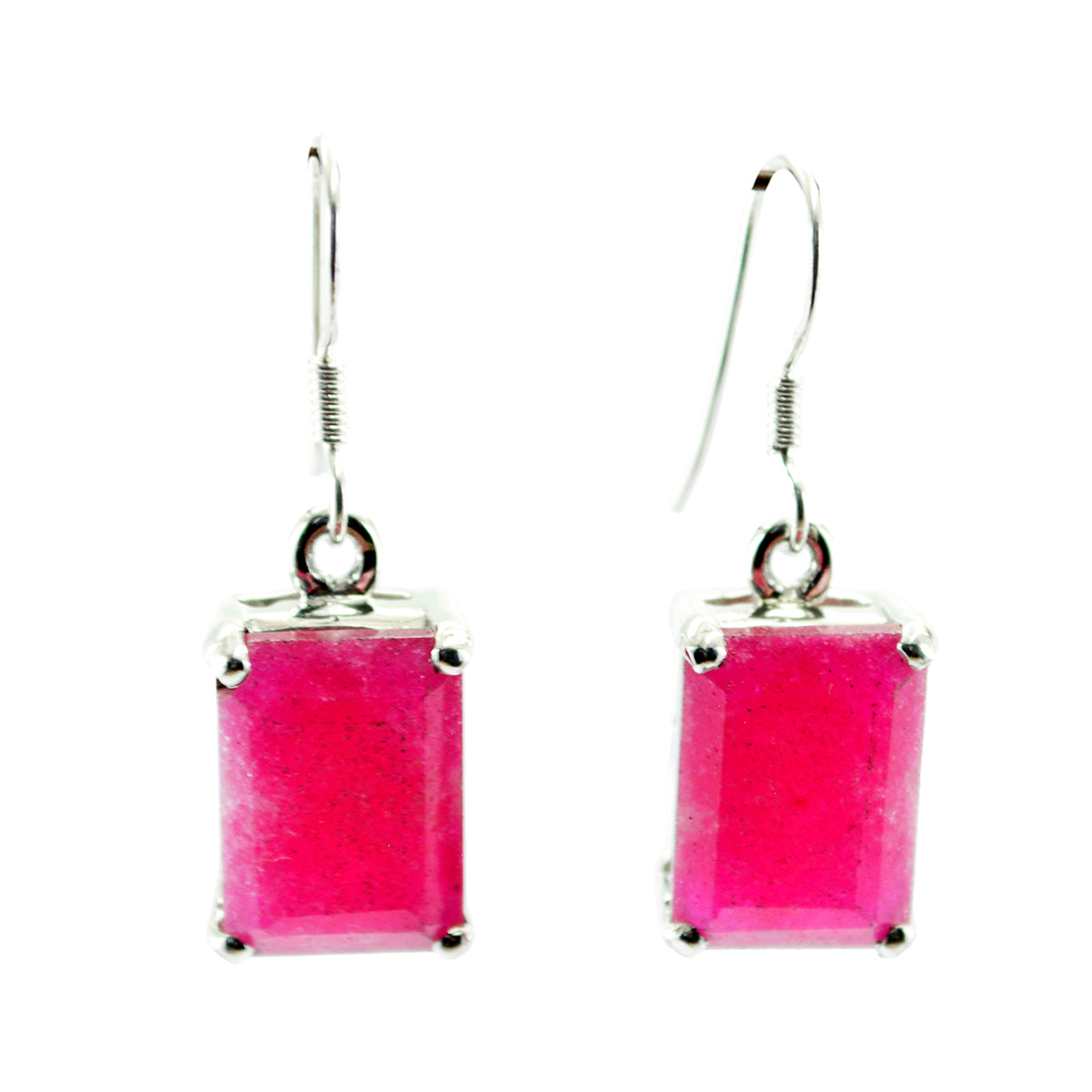 Inès Red Tiny Solitaire Dangle Earring Indian Ruby Red Dangle