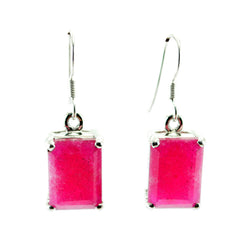 Inès Red Tiny Solitaire Dangle Earring Indian Ruby Red Dangle