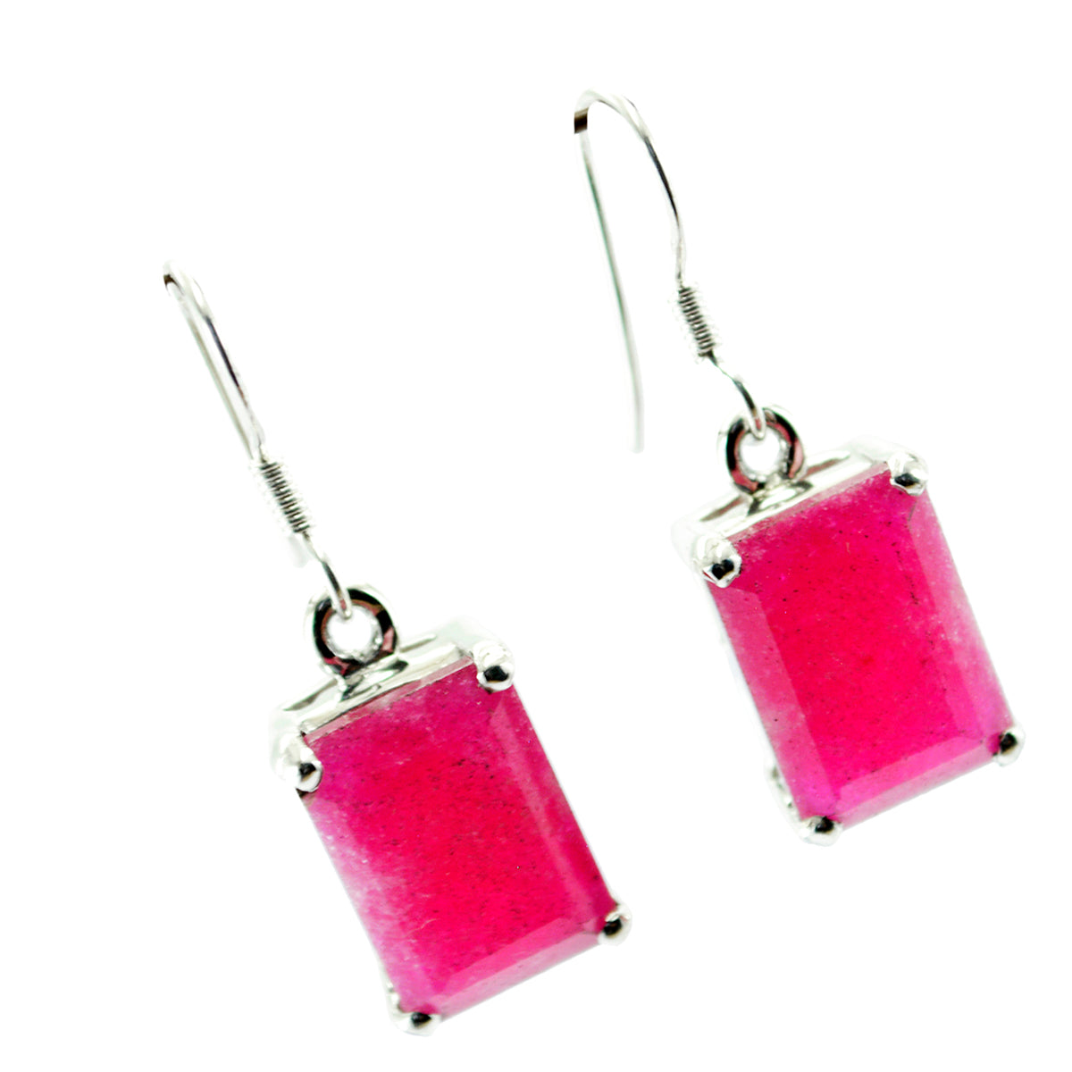 Inès Red Tiny Solitaire Dangle Earring