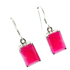Inès Red Tiny Solitaire Dangle Earring