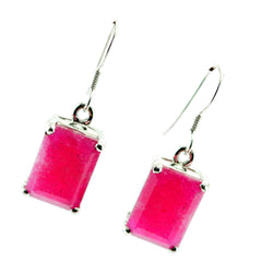 Inès Red Tiny Solitaire Dangle Earring
