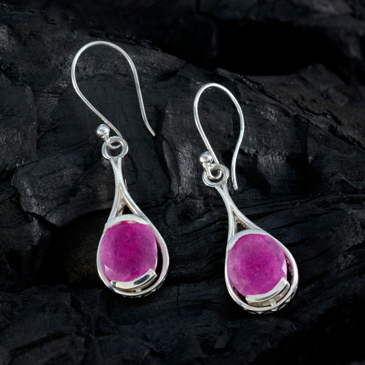 Isabel Red Featherlight Solitaire Dangle Earring