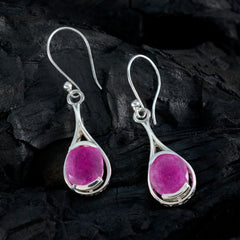 Isabel Red Featherlight Solitaire Dangle Earring
