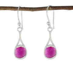 Isabel Red Featherlight Solitaire Dangle Earring Indian Ruby Red Dangle